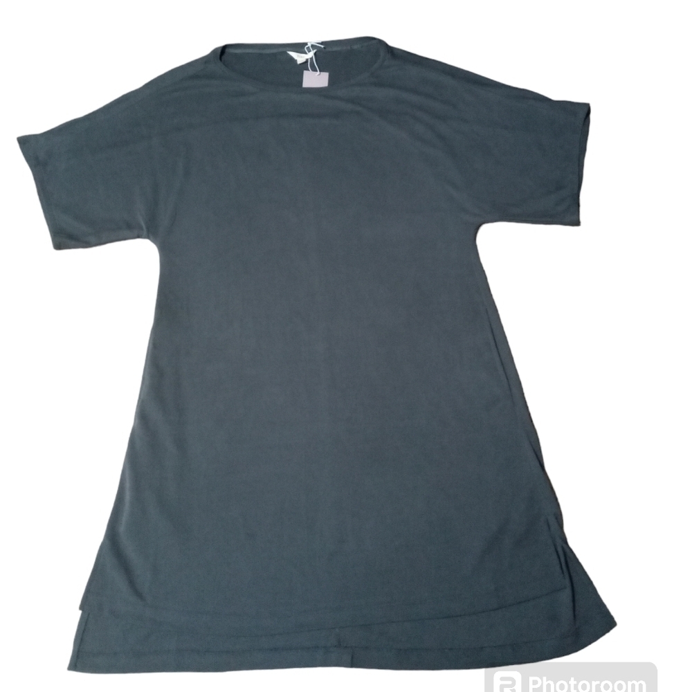 Nap Pullover Gray Crew Neck Half Sleeve Pocket Loungewear Dress Medium